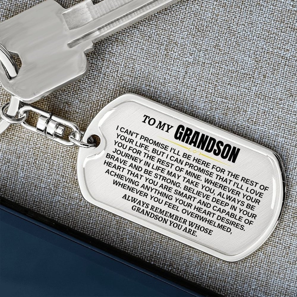 (Last Day 49%) To My Grandson - Remember Whose Grandson You Are - Unique Keychain