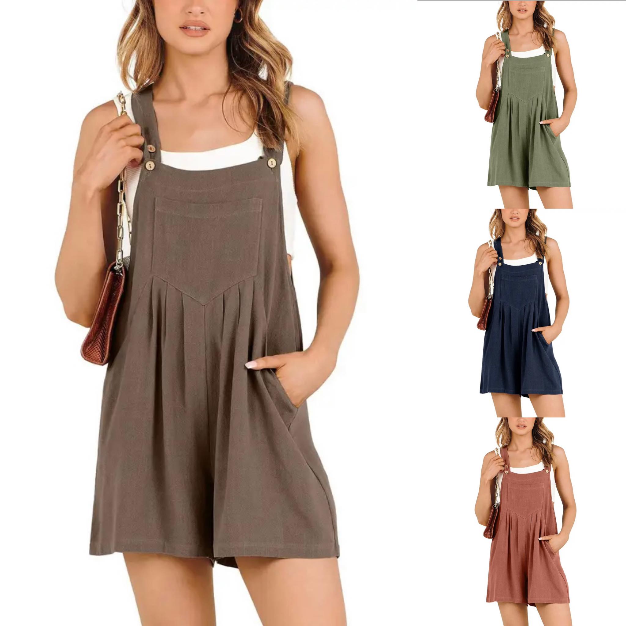 Last Day 50% OFF - Casual Adjustable Strap Loose Bib Rompers