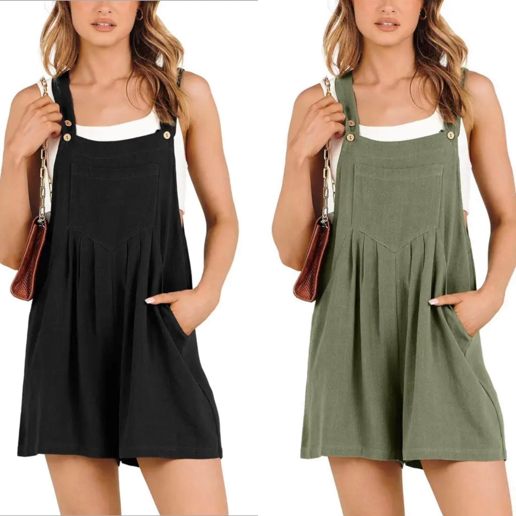 Last Day 50% OFF - Casual Adjustable Strap Loose Bib Rompers