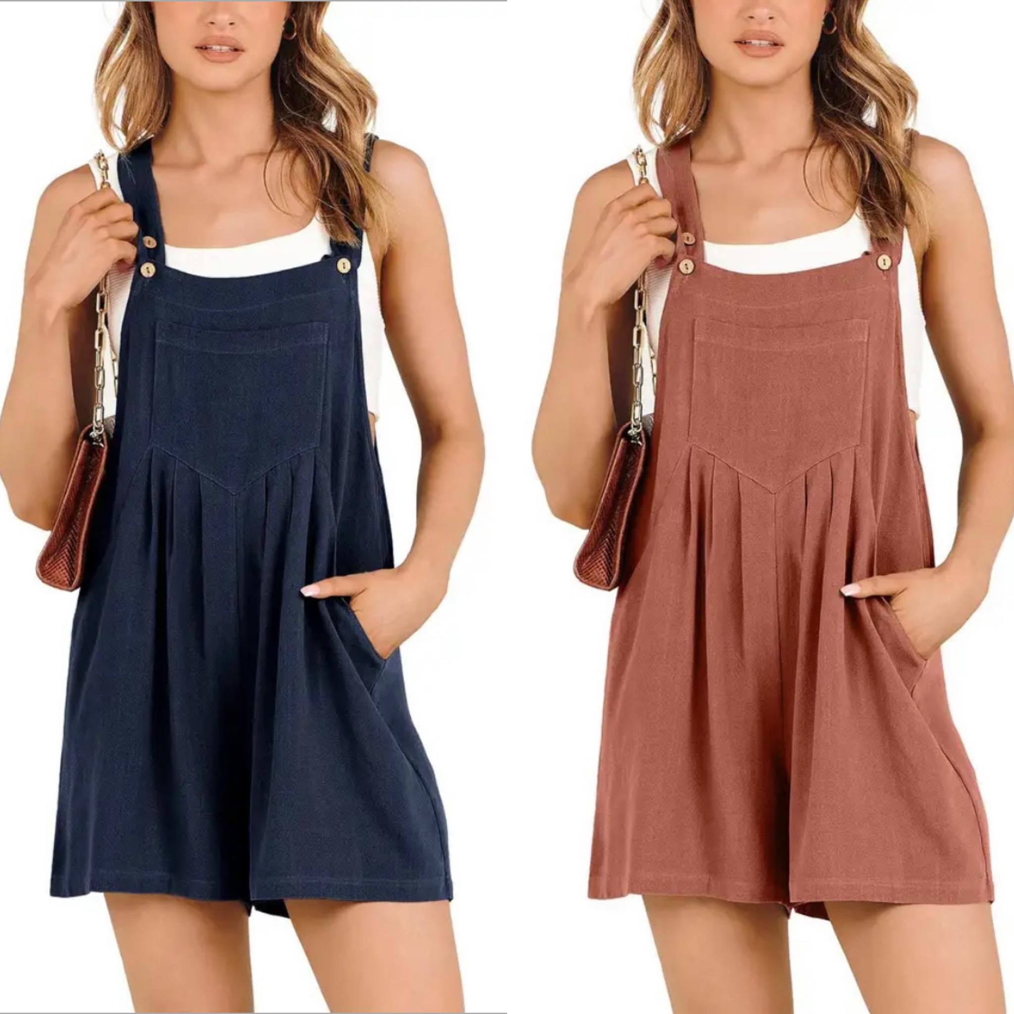 Last Day 50% OFF - Casual Adjustable Strap Loose Bib Rompers