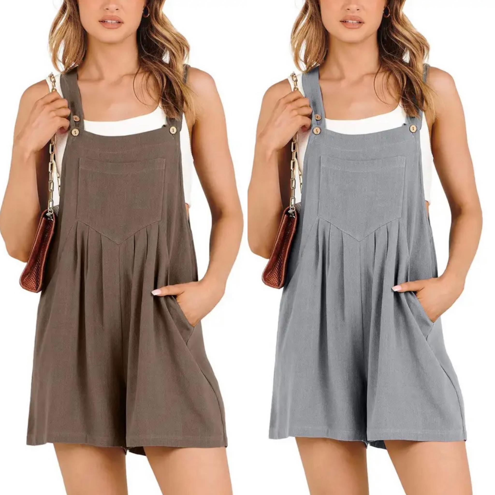 Last Day 50% OFF - Casual Adjustable Strap Loose Bib Rompers