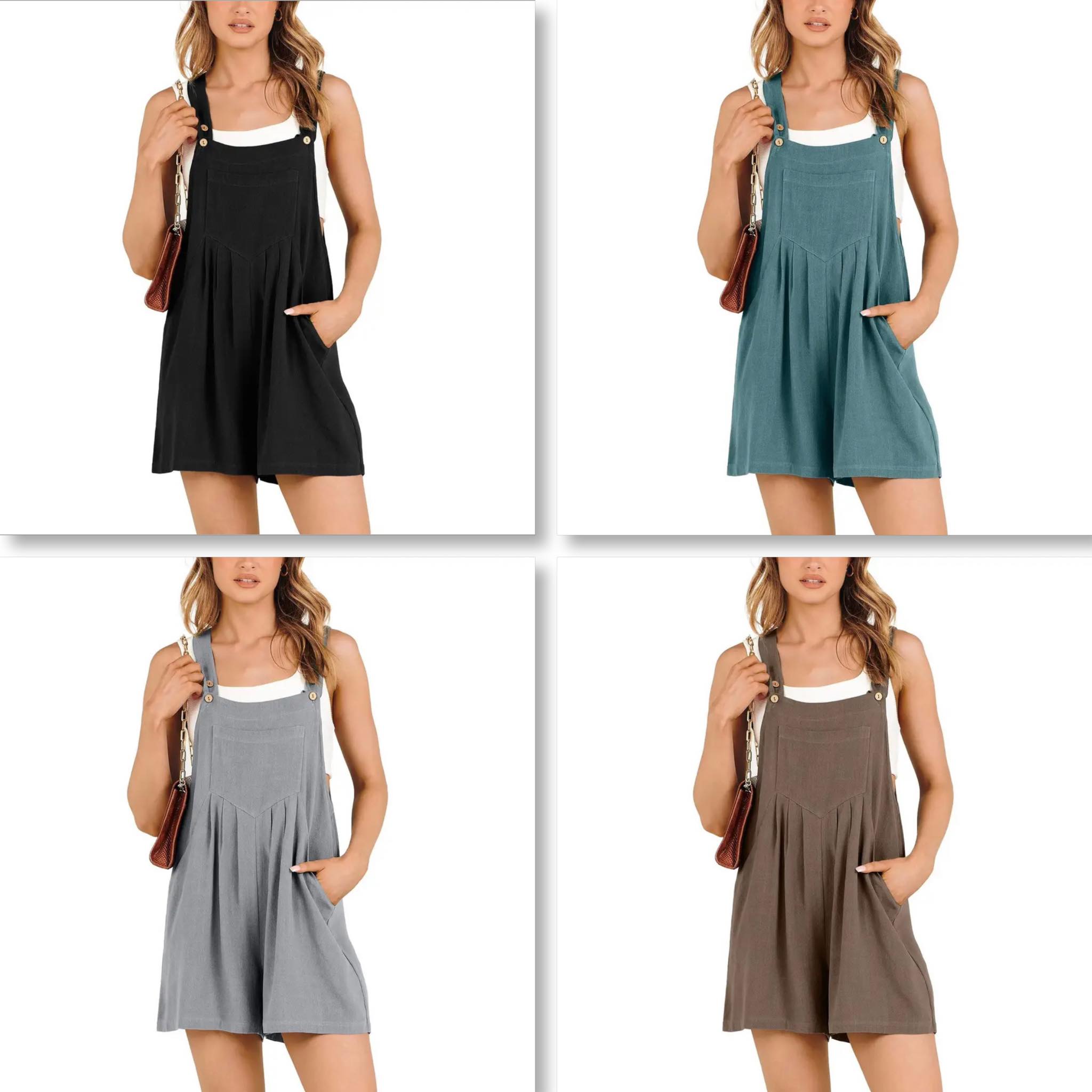 Last Day 50% OFF - Casual Adjustable Strap Loose Bib Rompers