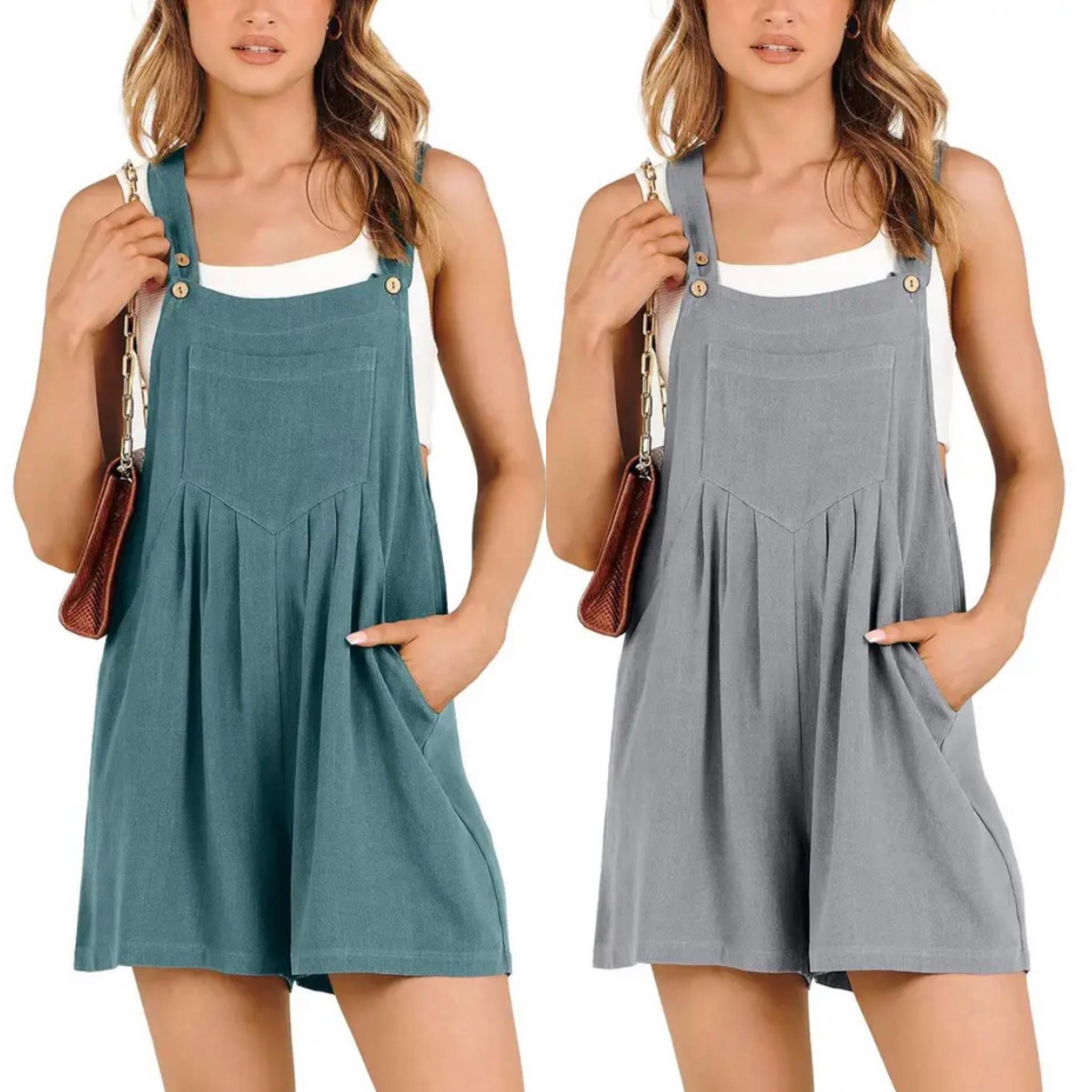 Last Day 50% OFF - Casual Adjustable Strap Loose Bib Rompers