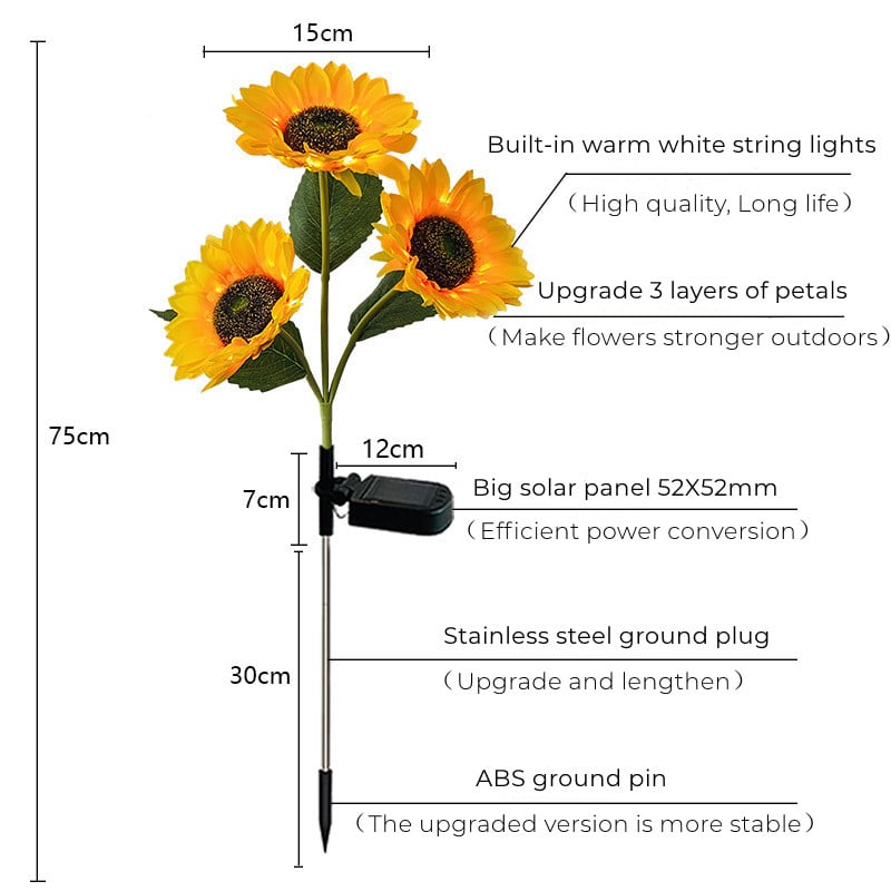 Last Day 70% OFF - Waterproof Solar Sunflower Light