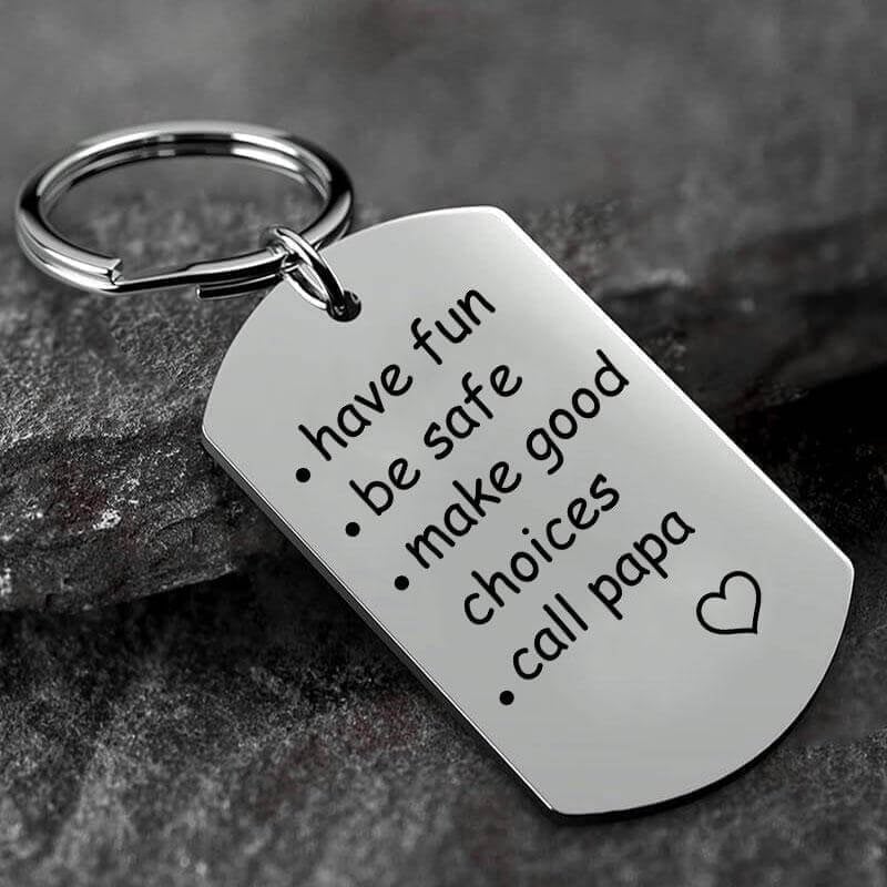 Last Day 75% OFF - Have Fun, Be Safe, Make Good Choices and Call Your Grandma/Grandpa Keychain