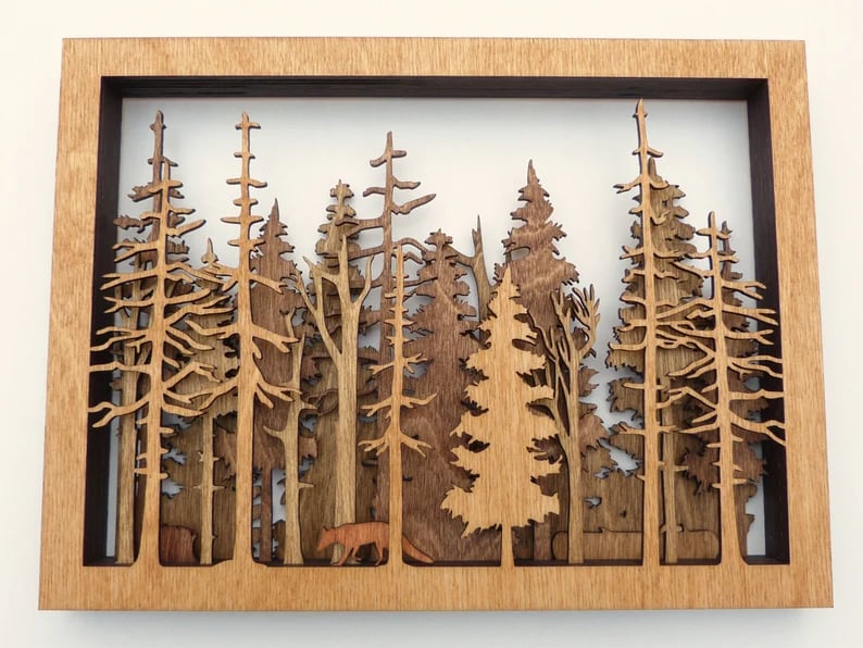 Last Day 75% OFF-Forest Wildlife - Handcrafted Art | Uncommon Art | 3D Art | Unique Art| All Natural Art | Rare Art