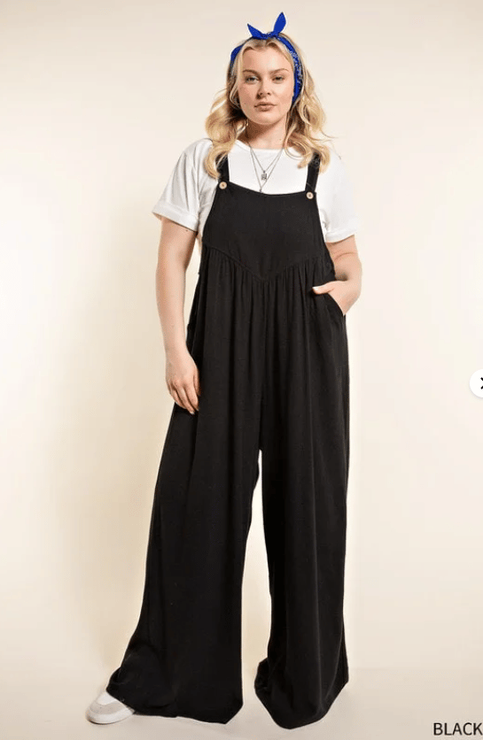 Last Day Promotion - 49% OFF Plus Size Wide Leg Overalls Jumpsuit