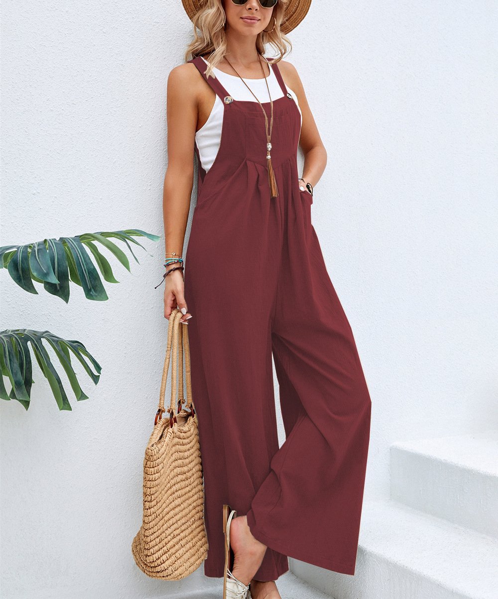 Last Day Promotion - 49% OFF Plus Size Wide Leg Overalls Jumpsuit