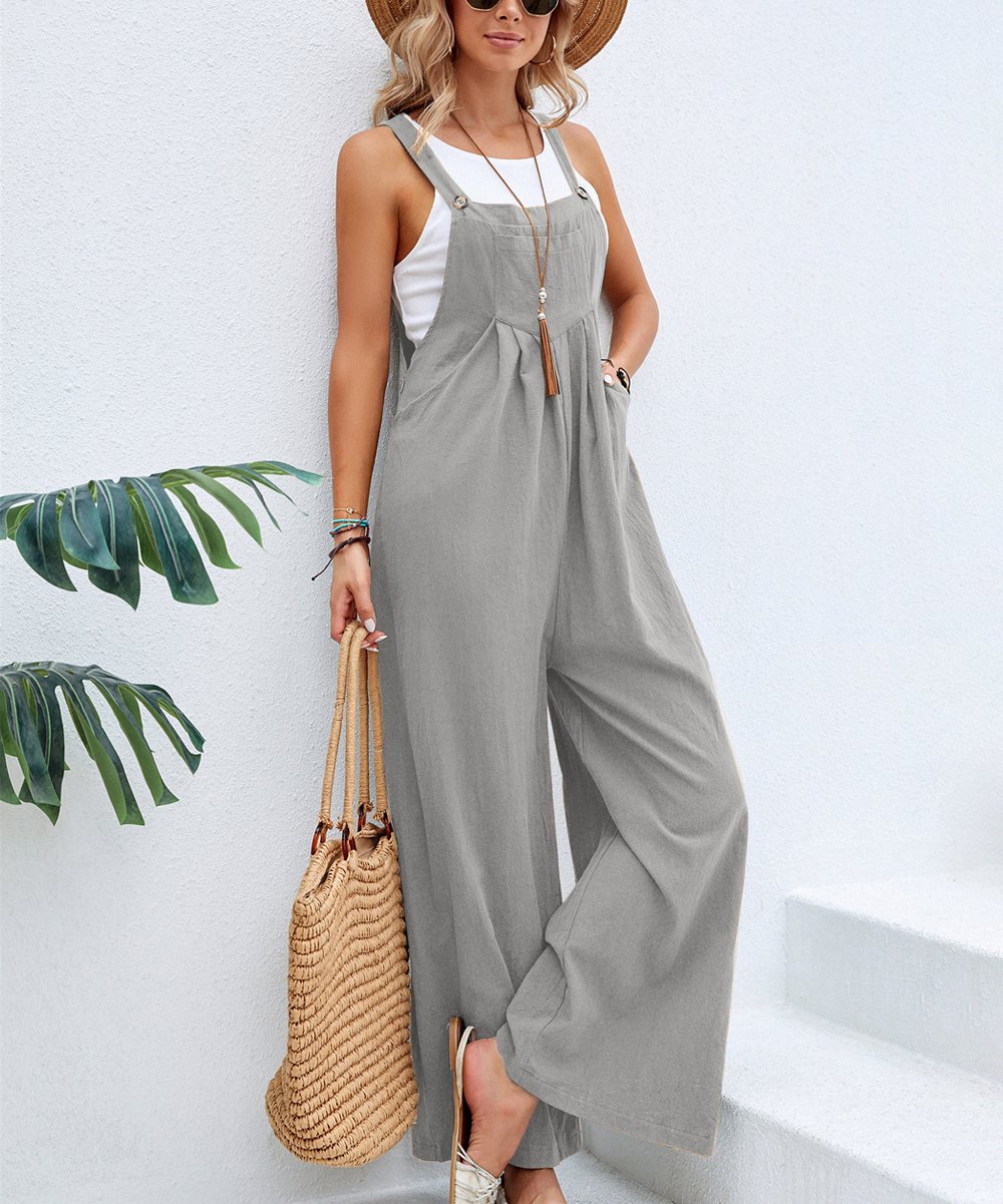 Last Day Promotion - 49% OFF Plus Size Wide Leg Overalls Jumpsuit