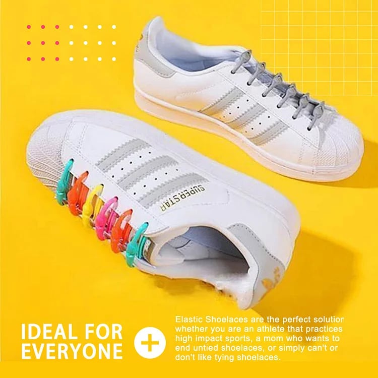 (Last Day Promotion - SAVE 50% OFF) Multicolor Lazy Elastic Shoelaces (Set of 12 fits one pair of shoes)