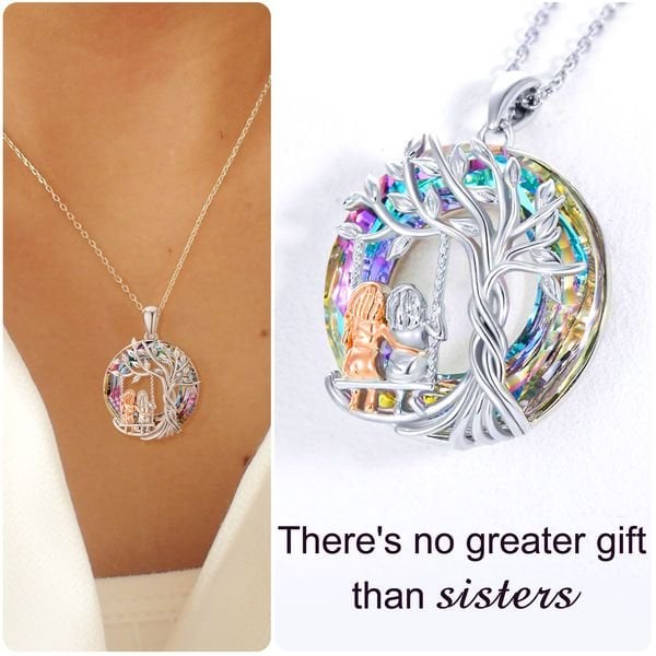 Depictoanw Last Day Promotion 49% OFF--For Friend - Thank You for Being My Unbiological Sister Tree of Life Sisters Necklace