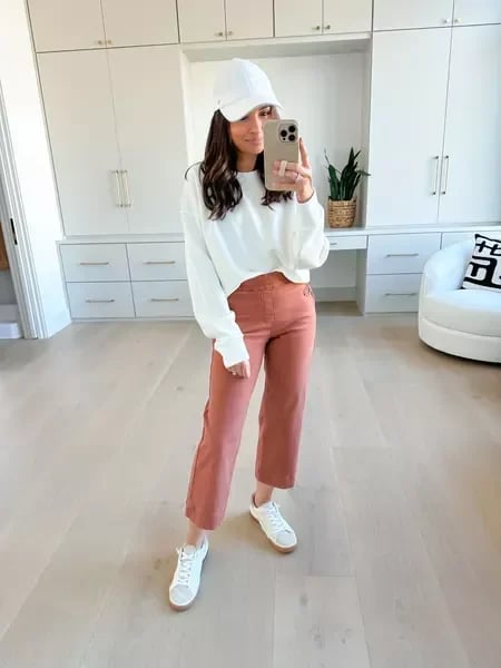 (Last Day Promotion 49%) Stretch Twill Cropped Wide Leg Pants