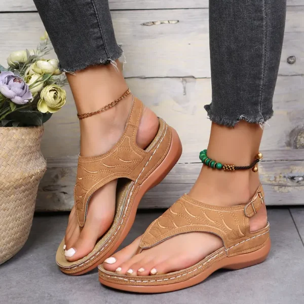 Last Day Promotion 70% OFF - Leather Orthopedic Arch Support Sandals Diabetic Walking Sandals