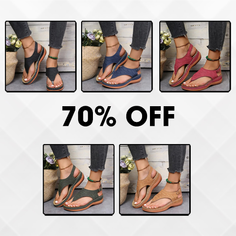 Last Day Promotion 70% OFF - Leather Orthopedic Arch Support Sandals Diabetic Walking Sandals