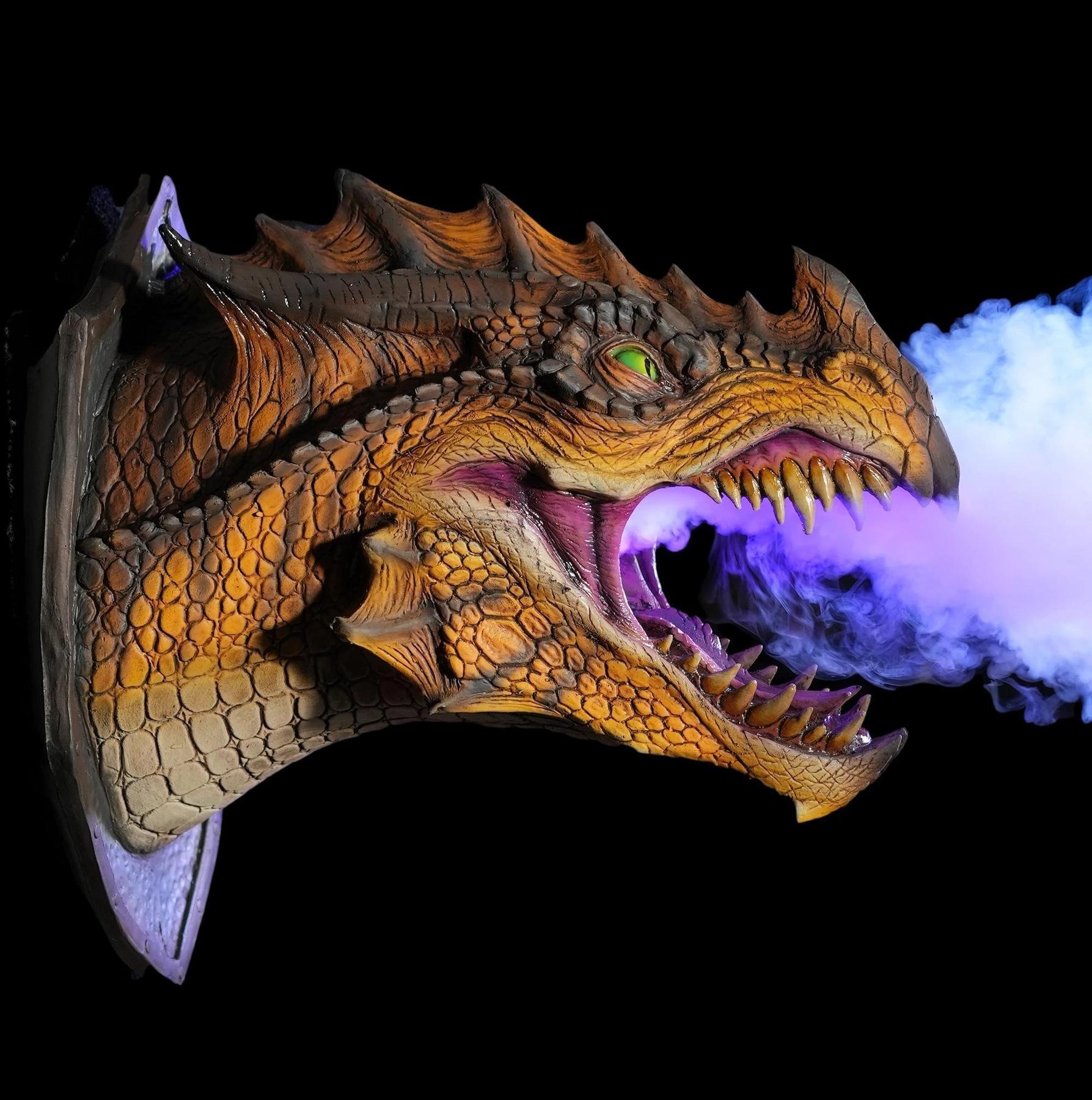 Last Day Promotion- SAVE 70% Dragon Head Wall Mount Prop("Smoke & Fire")