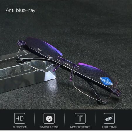 LAST DAY SALE 49% OFF - Sapphire High Hardness Anti-Blue Progressive Far And Near Dual-Use Reading Glasses