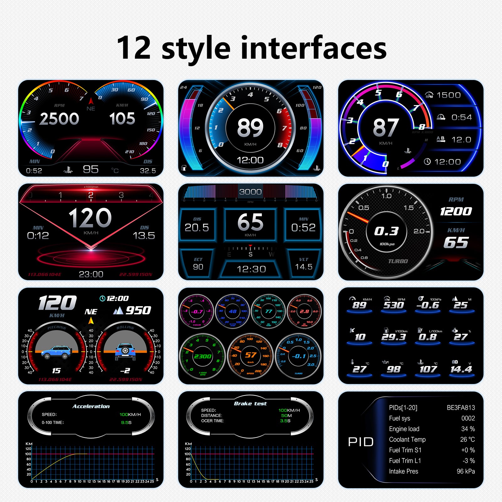 Leamo Head Up Display H-2(OBD & GPS & Gradiometer)