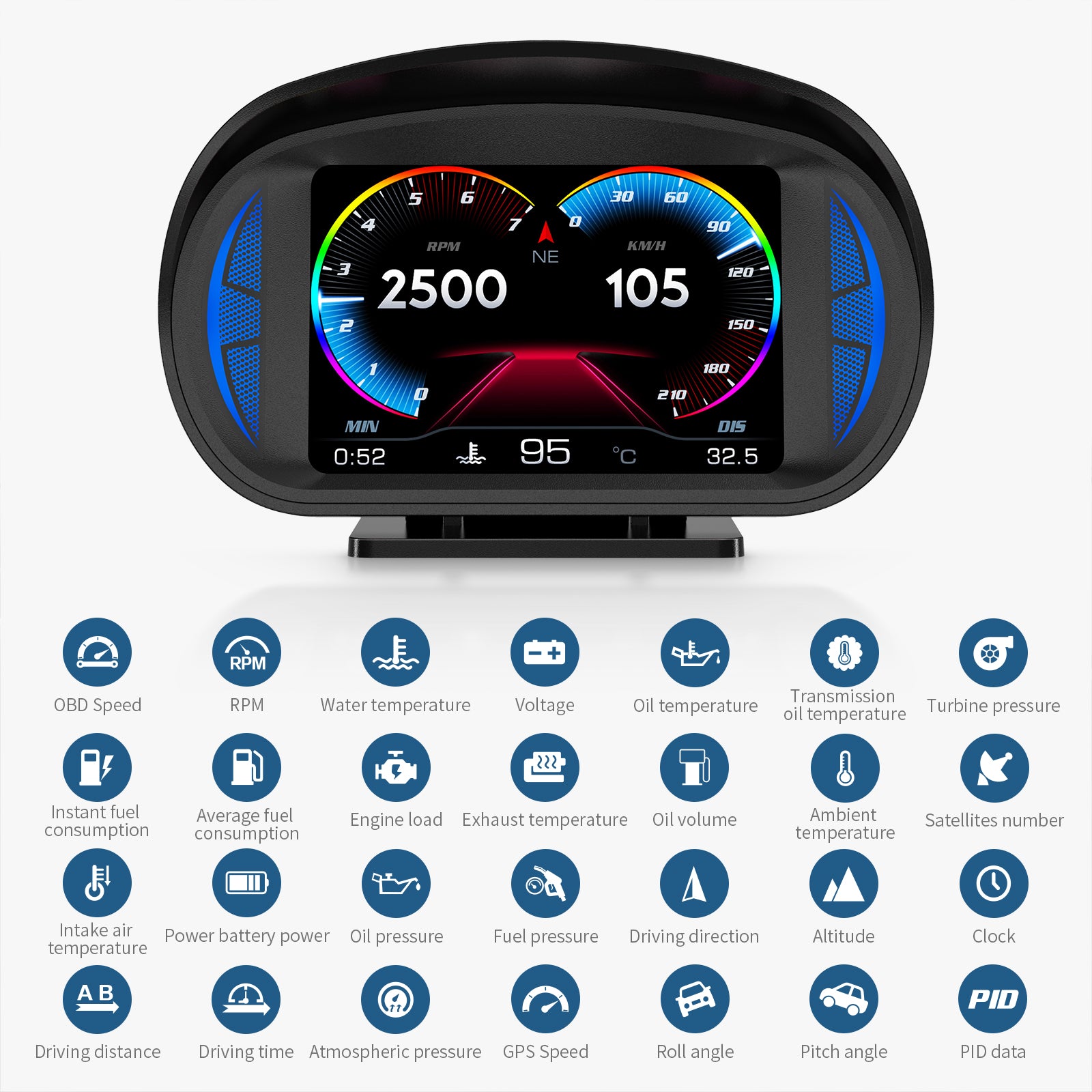 Leamo Head Up Display H-2(OBD & GPS & Gradiometer)