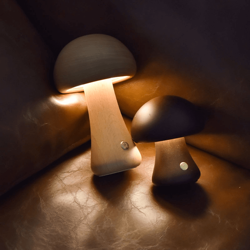 LED Wood Mushroom Night Light