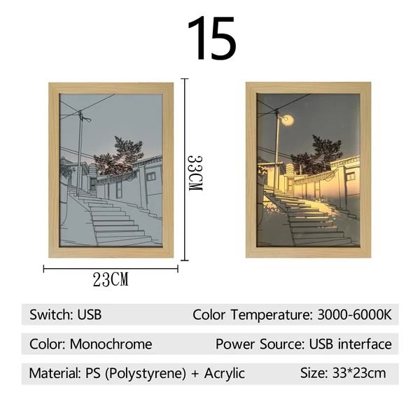 Light Painting LED Light Frame Lamp Frescoed Lights Night Light Art