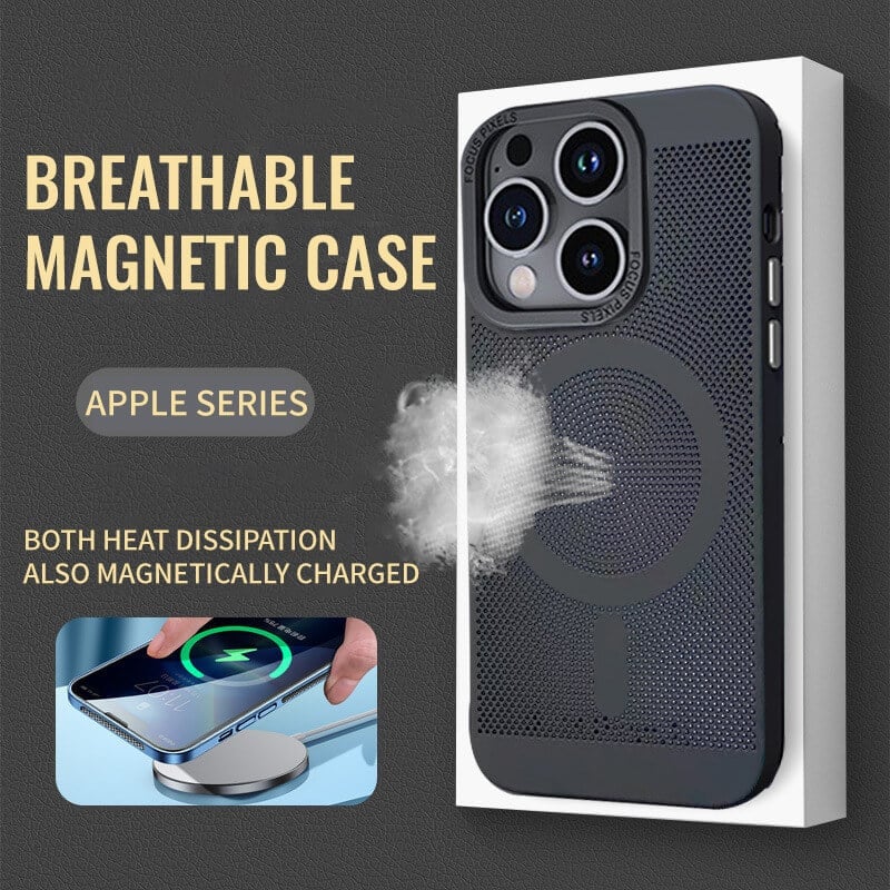 Magnetic cooling breathable phone case