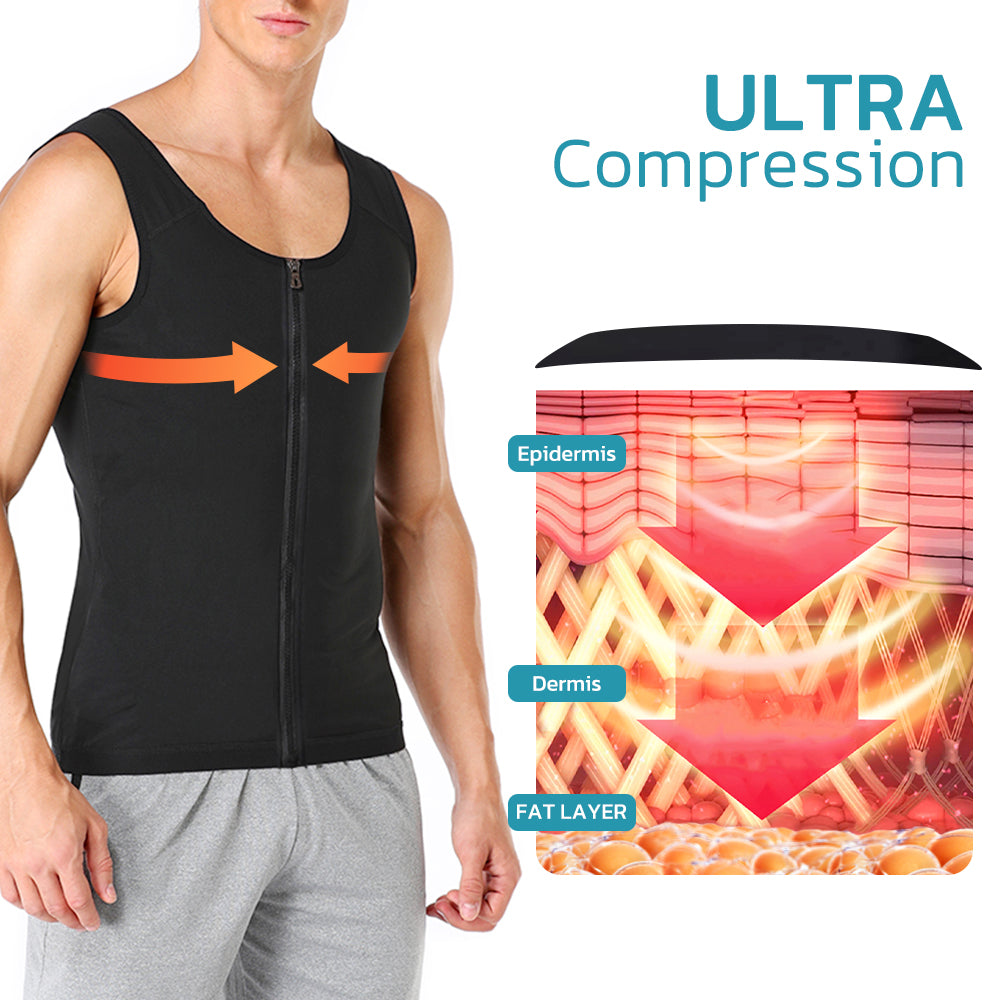 MANSON Gynecomastia Compress Zipper Vest