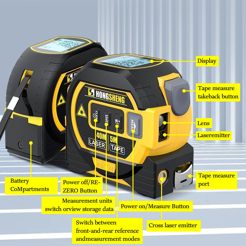 MeasurinSight 3-In-1 Infrared Laser Tape Measuring - Father's Day Gifts, Gifts for Woodworkers