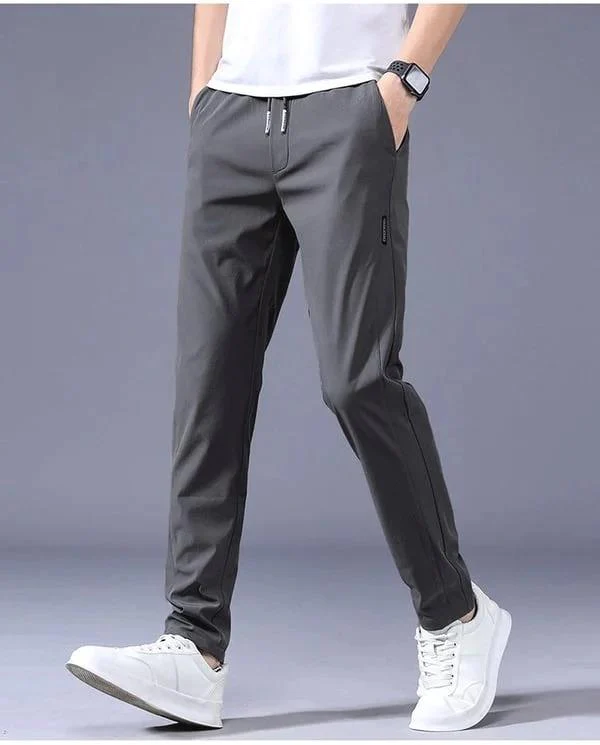 janenisa - Men Fast Dry Stretch Pants Cargo Straight Pants Summer Ice Silk Trouser Men Fishing Camping Casual Sweatpants Sports Pants