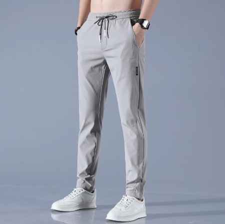 janenisa - Men Fast Dry Stretch Pants Cargo Straight Pants Summer Ice Silk Trouser Men Fishing Camping Casual Sweatpants Sports Pants