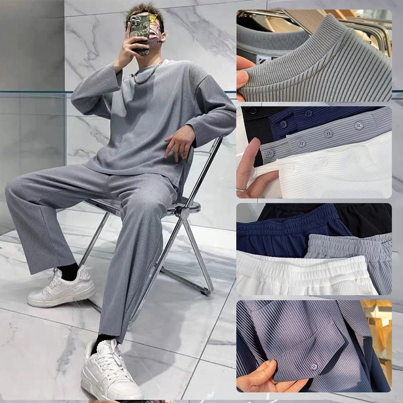 Men's Loose Fashionable Long Sleeve 2-piece Set (50% OFF)