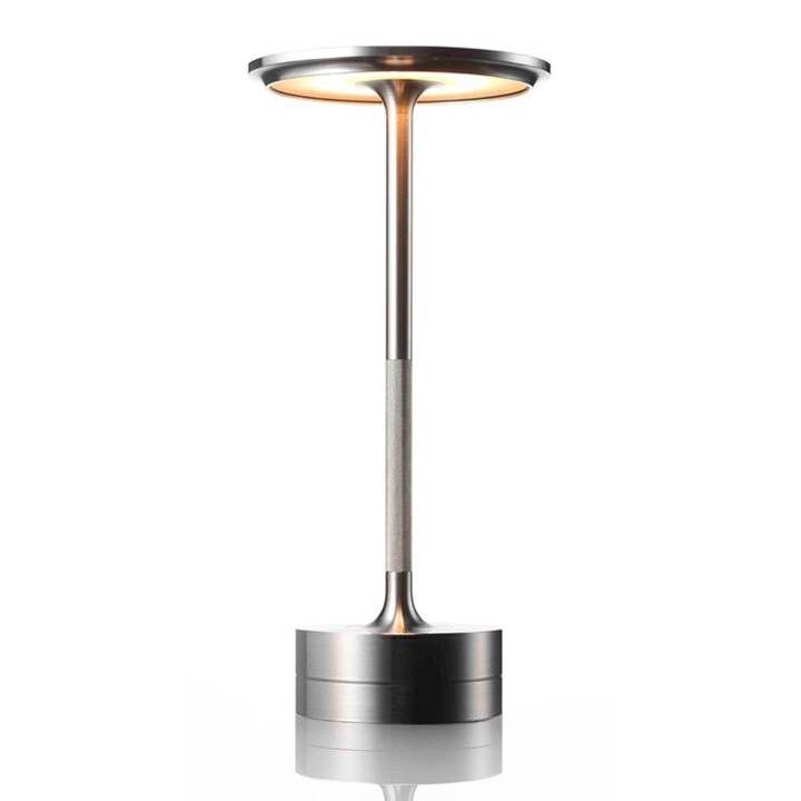 Metallic Cordless Table Lamp - Dimmable & Waterproof Portable LED Light