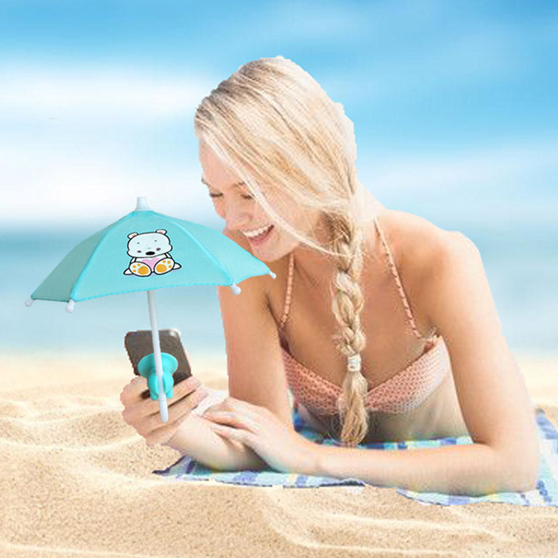 Mobile Phone Holder with Sun Umbrella