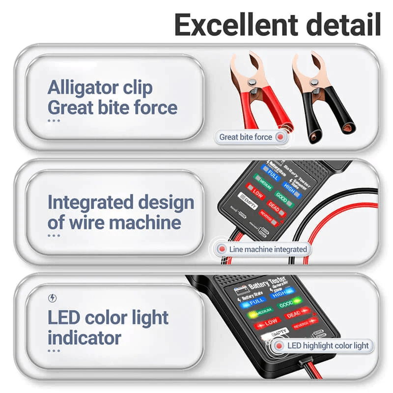 Multi-function car 12V battery tester