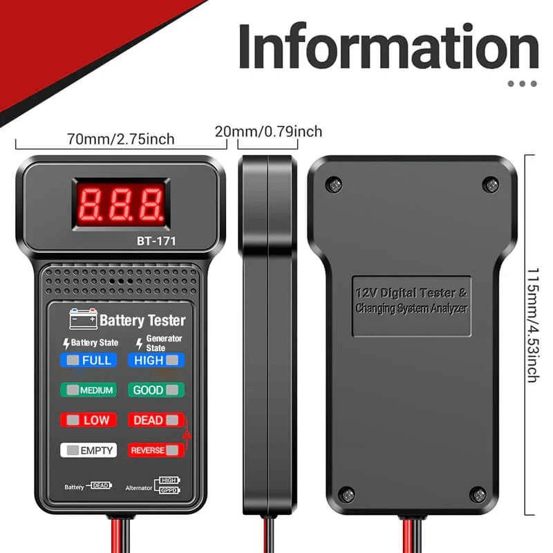 Multi-function car 12V battery tester