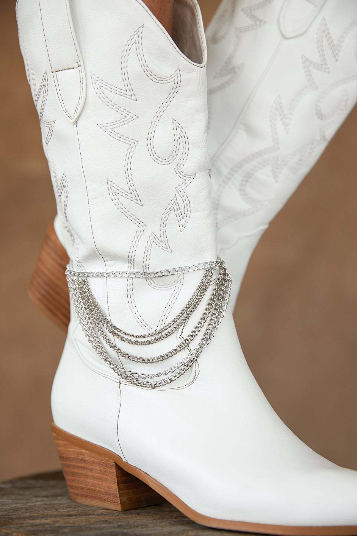 NEW! The Mid height White Western Cowgirl Boots