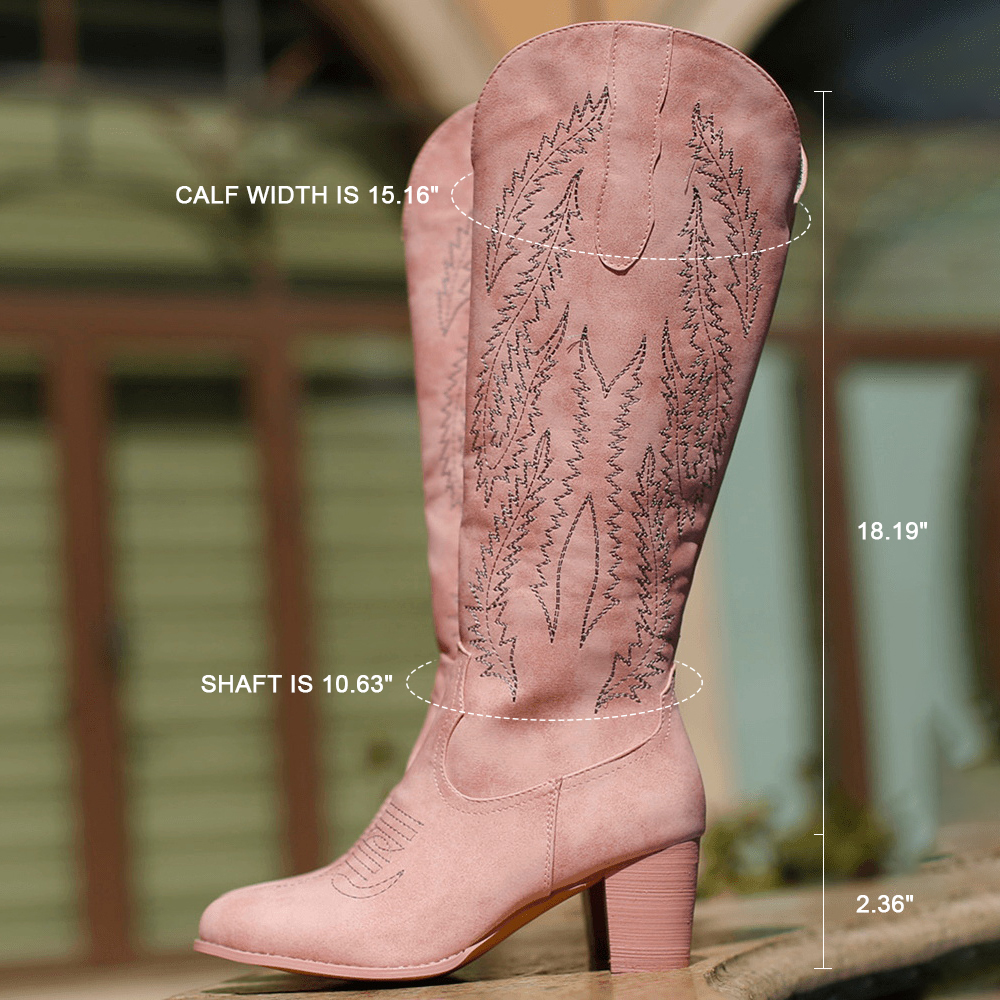 NEW! The Stitch Detail Embroidered Design Side Zipper Boots