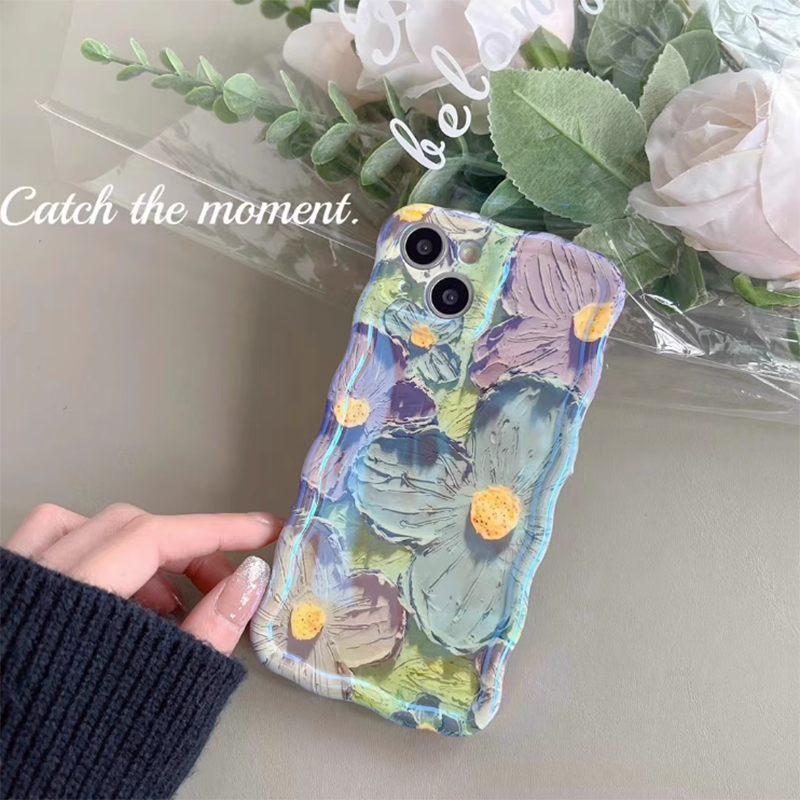 Dealggo Oil Painting Flower Bracelet iPhone Case