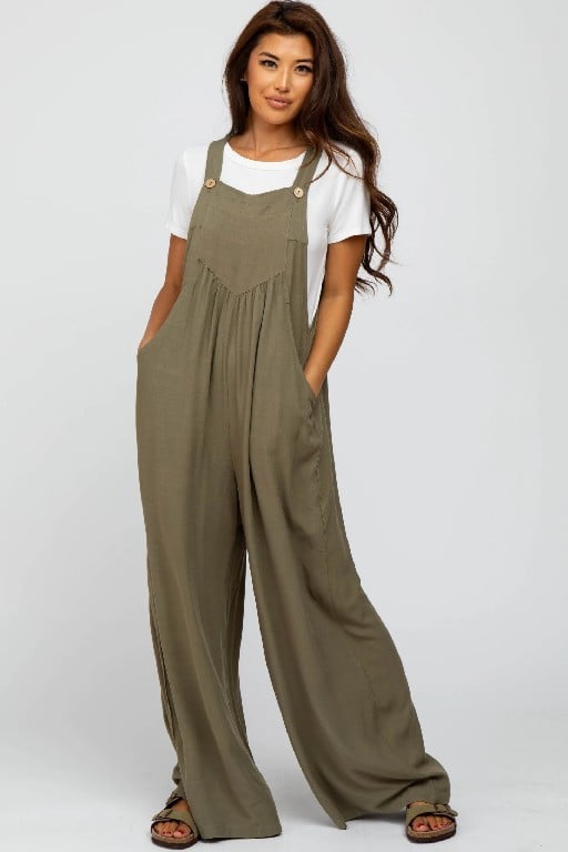 Plus Size Wide Leg Overalls Jumpsuit - Lulunami