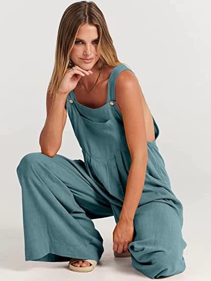 Plus Size Wide Leg Overalls Jumpsuit