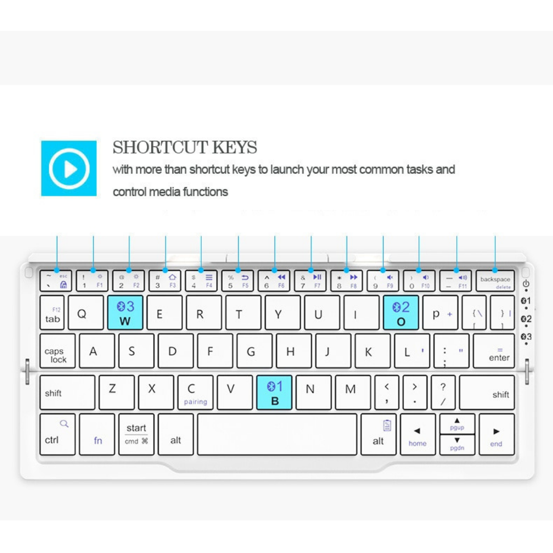 Pocket Board (BOW) - The Most Versatile Mini Bluetooth Folding Wireless Keyboard