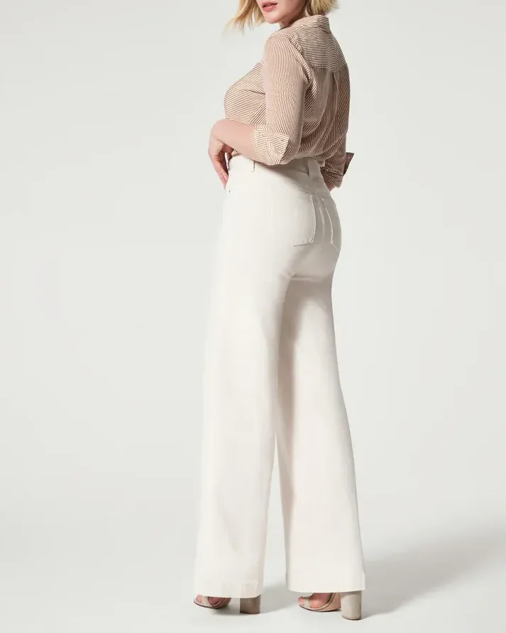 SEAMED FRONT WIDE LEG JEANS