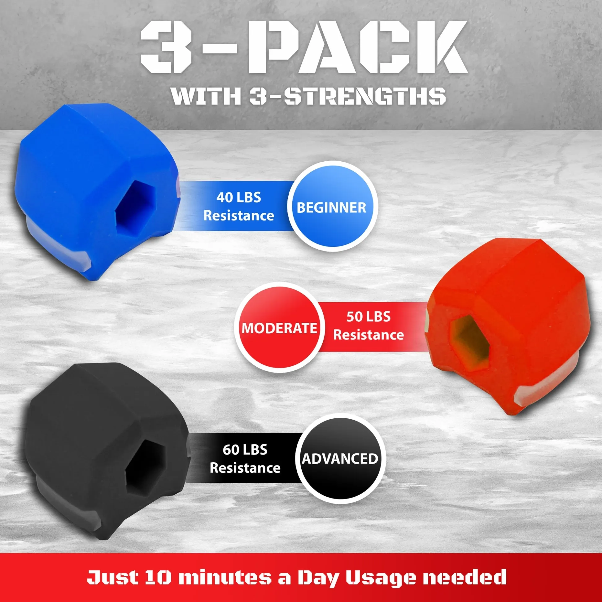 Silicone Jawline Exerciser (3-PACK)