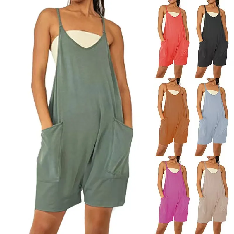 SLEEVELESS ROMPER WITH POCKETS