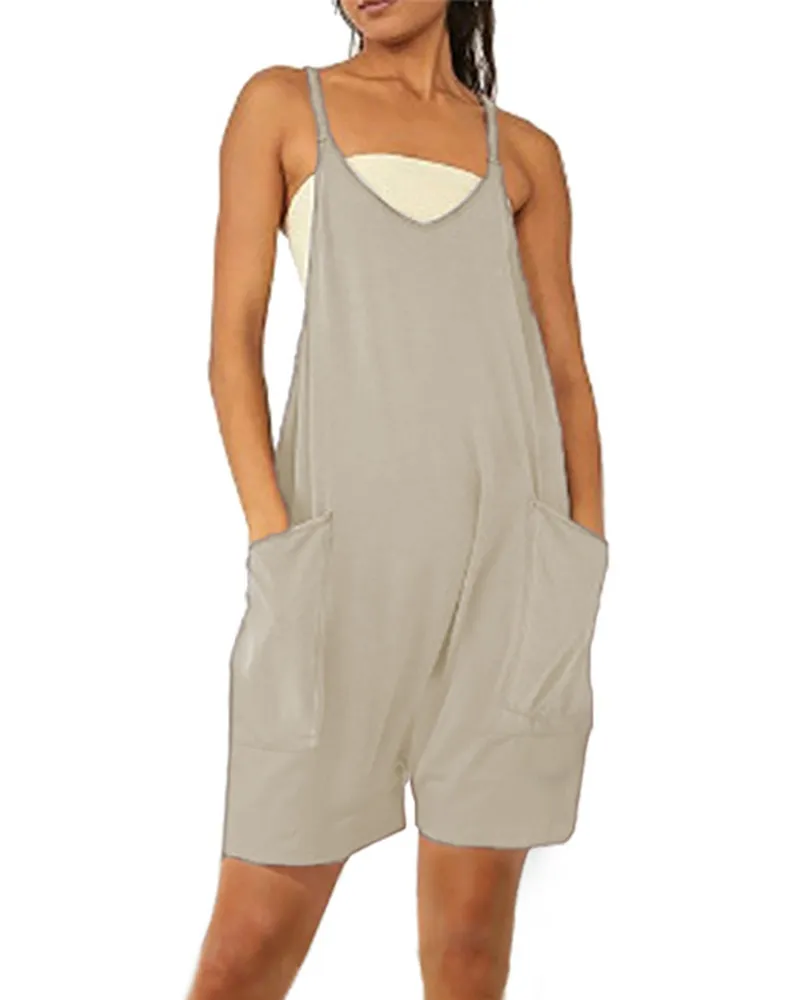 SLEEVELESS ROMPER WITH POCKETS