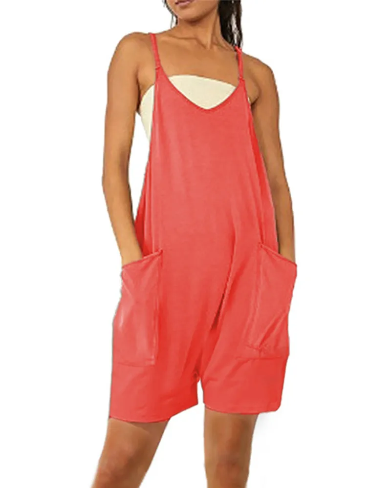 SLEEVELESS ROMPER WITH POCKETS