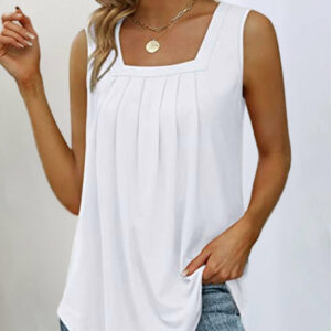 Square neck sleeveless tank top