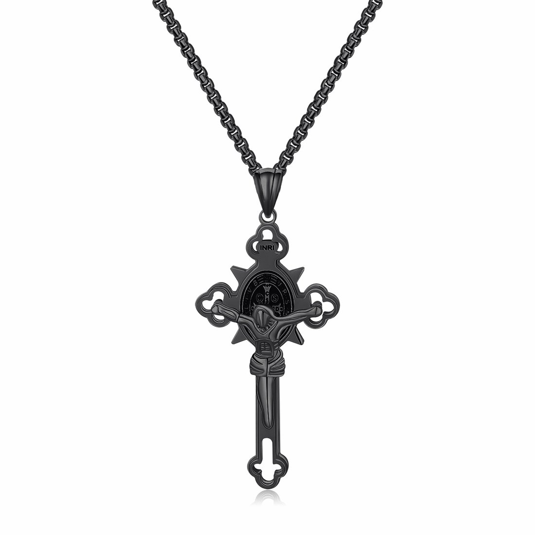 ST.Benedict Protection Cross Power Pendant Necklace