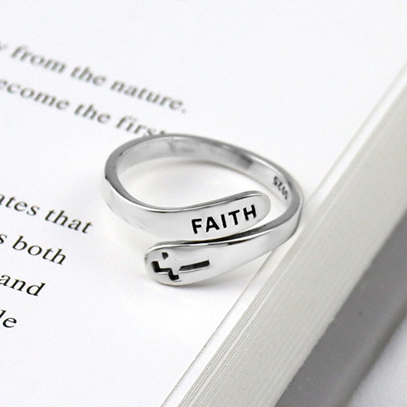 STERLING SILVER FAITH RING