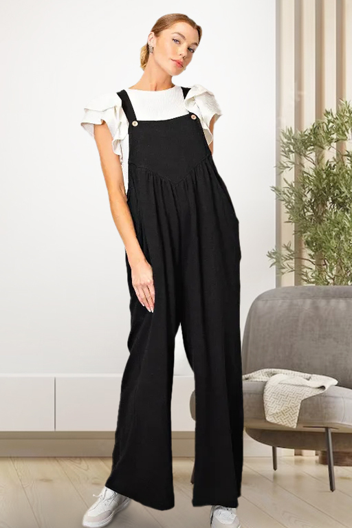 Straps Bib Overalls Wide Leg Jumpsuit