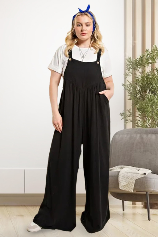 Straps Bib Overalls Wide Leg Jumpsuit